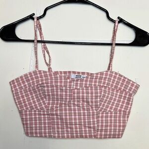 pink sweetheart neckline tank top